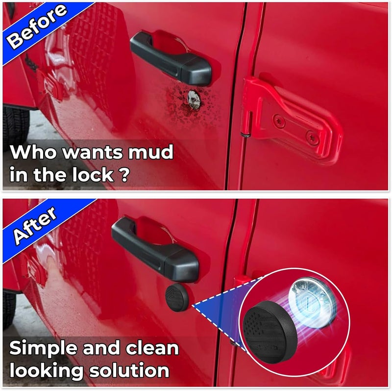 CALBEAU Keyhole Covers Compatible with 2018-2026 Jeep Wrangler JL and Gladiator JT Front Door, Strong Magnet Keyhole Decor Accessories for Door Lock Protection - Image 2